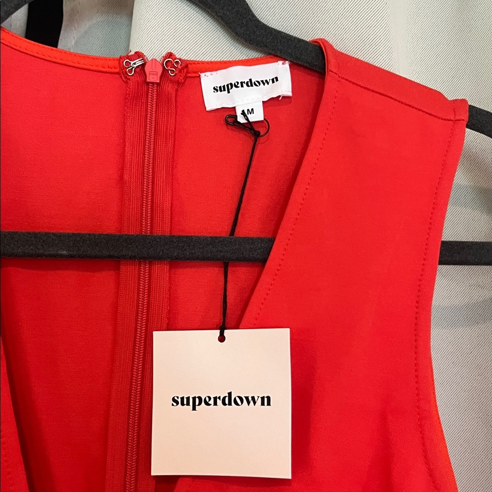 Superdown Bold Orange/Red Sleeveless Dress - Picture 3 of 3